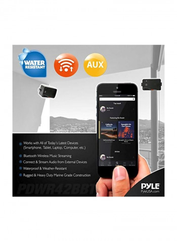 3-Way Active Passive Outdoor Waterproof Bluetooth Speaker PDWR42BBT Black