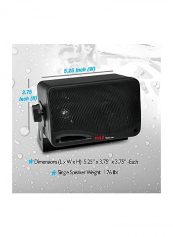 3-Way Active Passive Outdoor Waterproof Bluetooth Speaker PDWR42BBT Black