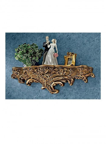 Brussels Floral Art Nouveau Sculptural Wall Shelf Gold 30x9x8inch