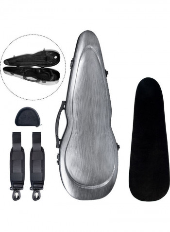 Bullet Shape Carbon Fiber Violin Case With Hygrometer Straps