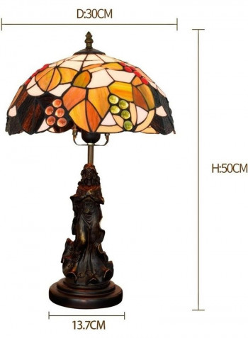 Retro Stained Glass Lampshade Lighting Table Lamp Multicolour