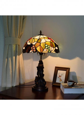 Retro Stained Glass Lampshade Table Lamp Multicolour