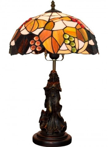 Retro Stained Glass Lampshade Table Lamp Multicolour