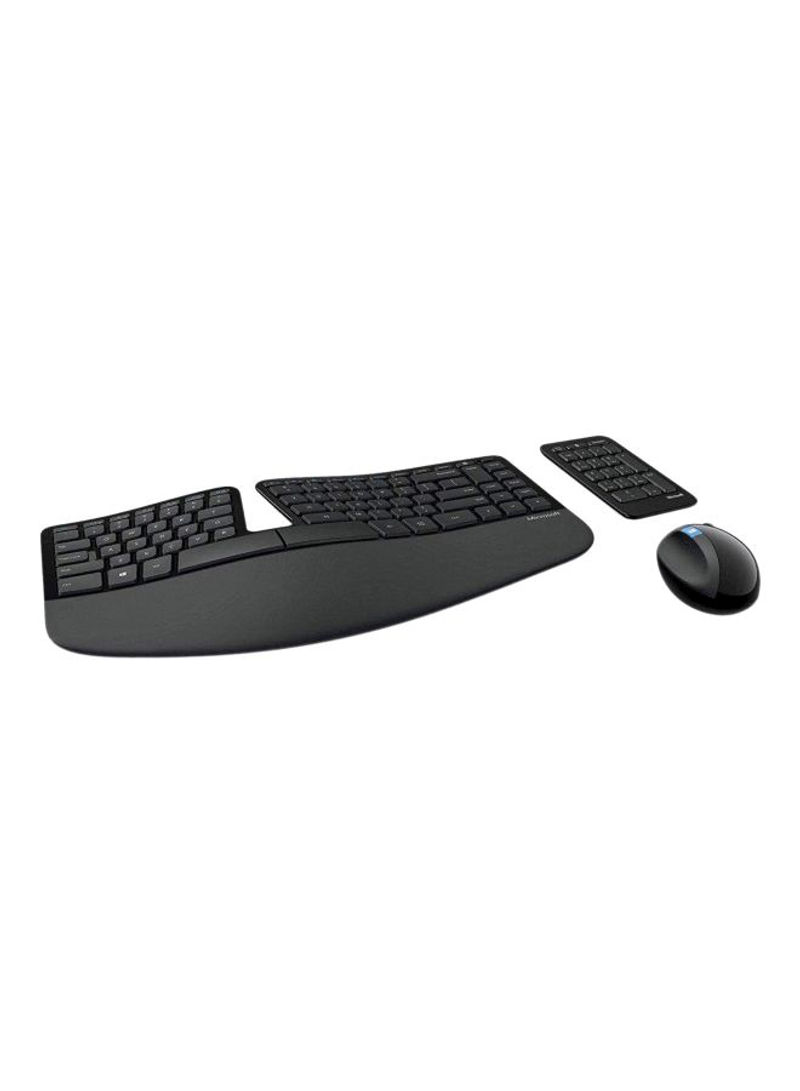 2-Piece Wireless Desktop Mouse And Keyboard Set Black