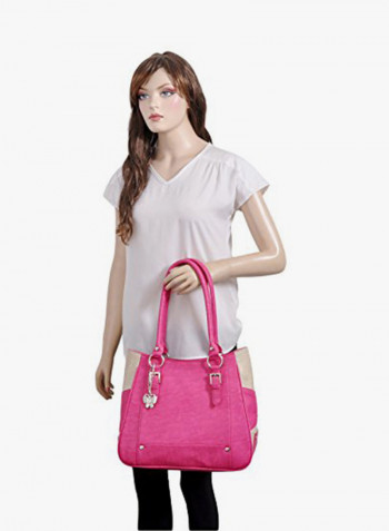 Polyester Blend Shoulder Bag Pink