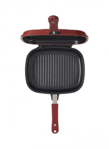 Double Grilling Pan Red 10.8x16.9x2.8inch