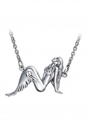 925 Sterling Silver Diagonal Pendant Necklace