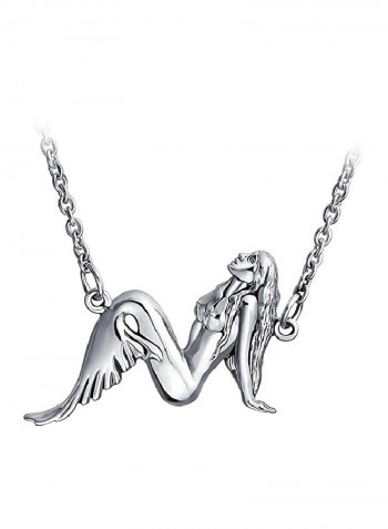 925 Sterling Silver Diagonal Pendant Necklace