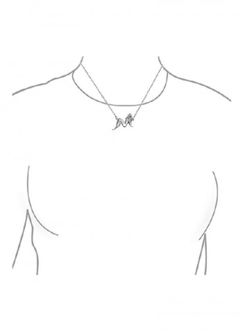 925 Sterling Silver Diagonal Pendant Necklace