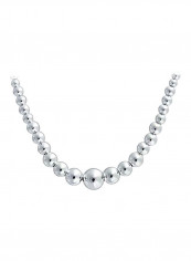 925 Sterling Silver Simple Fashion Round Ball Bead Strand Necklace
