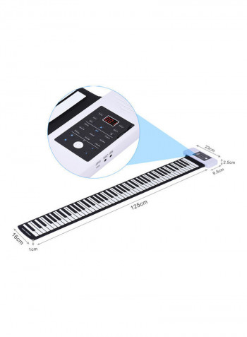 Portable Silicon 88 Keys Hand Roll Up Piano with Electronic USB Keyboard