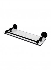 Dottingham Collection Gallery Rail Glass Shelf Black 16inch