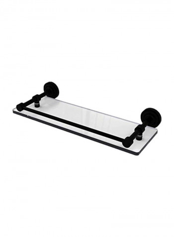 Dottingham Collection Gallery Rail Glass Shelf Black 16inch
