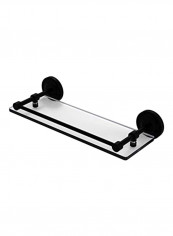 Prestige Regal Gallery Rail Glass Shelf Clear/Black 16inch