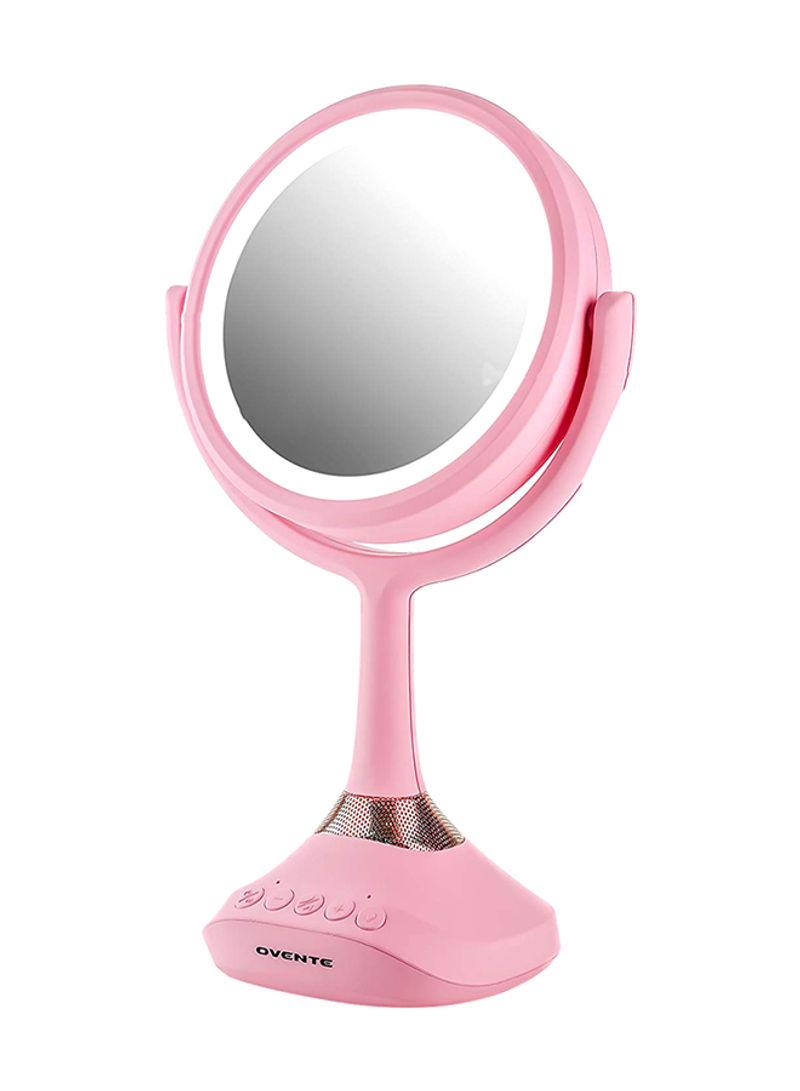 Tabletop Vanity Mirror With Speaker Pink