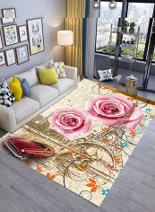Floral Pattern Printed Carpet Multicolour 140x200centimeter