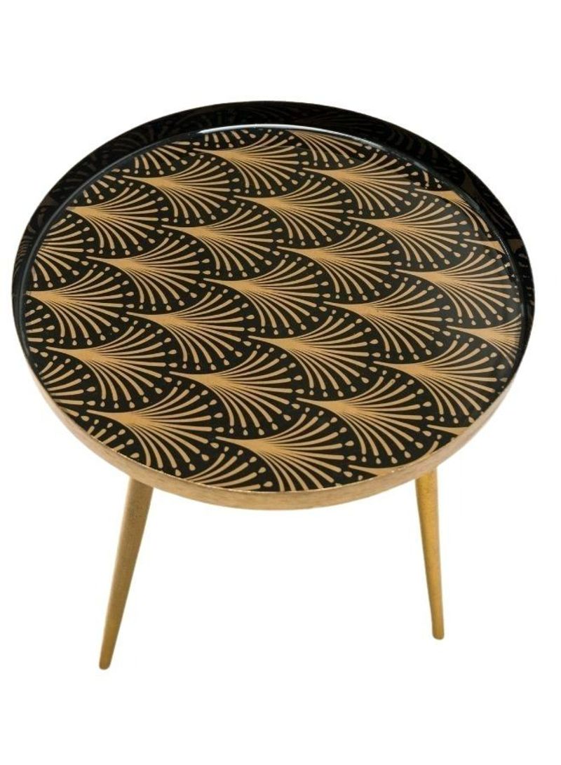 Coffee Side Table Gold/Black 41 x 41 x 45cm