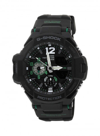 Men's Water Resistant Rubber Analog/Digital Watch GA-1100-1A3DR