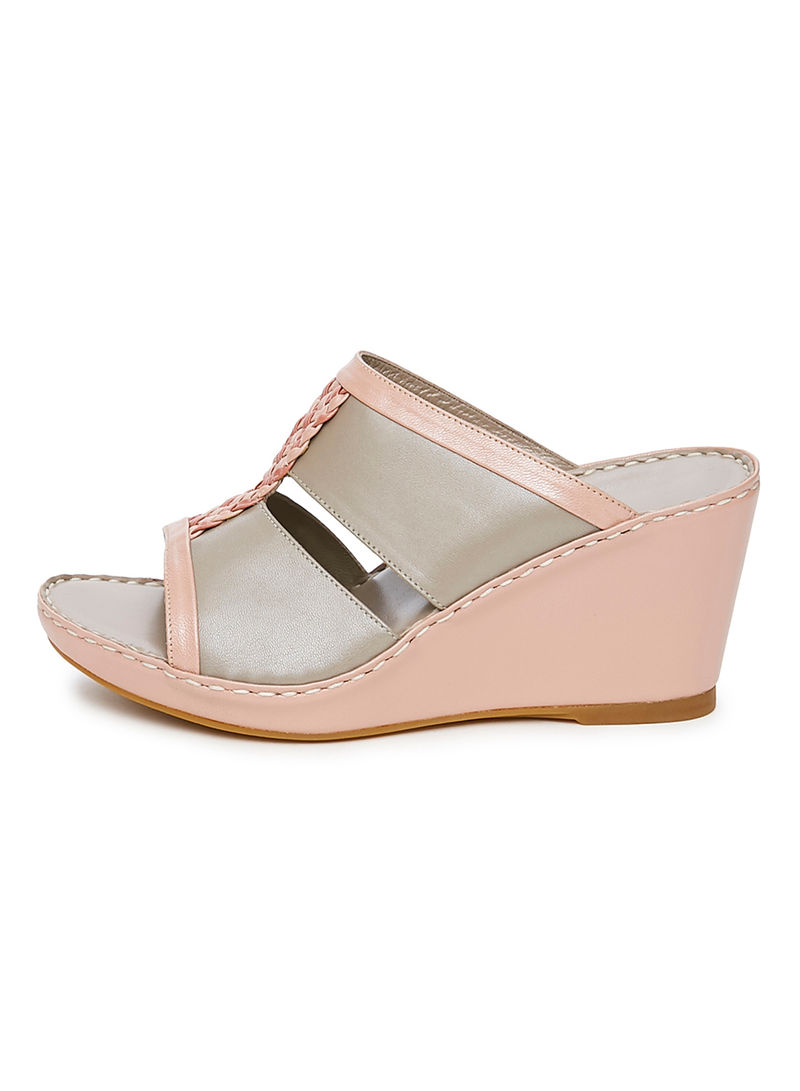 Leather Sandals Pink/Grey