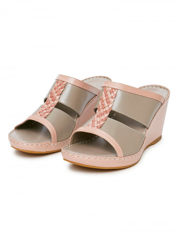 Leather Sandals Pink/Grey