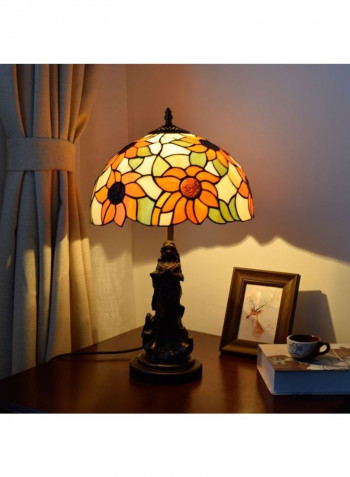 Sun Flower Glass Table Lamp Bronze/Yellow