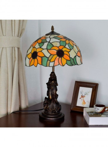 Sun Flower Glass Table Lamp Bronze/Yellow