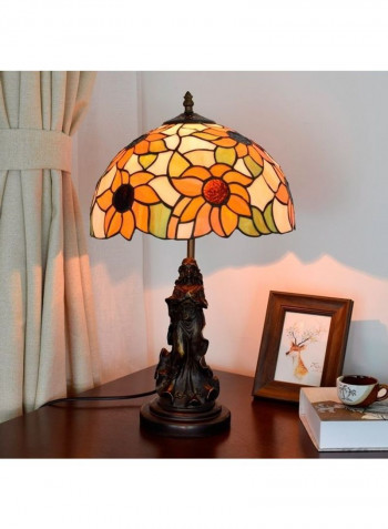 Sun Flower Glass Table Lamp Bronze/Yellow