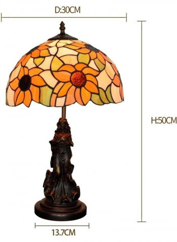 Sun Flower Glass Table Lamp Bronze/Yellow