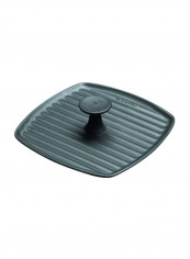 Enameled Cast-Iron Panini Press Black 2.3x9.2x9.2inch