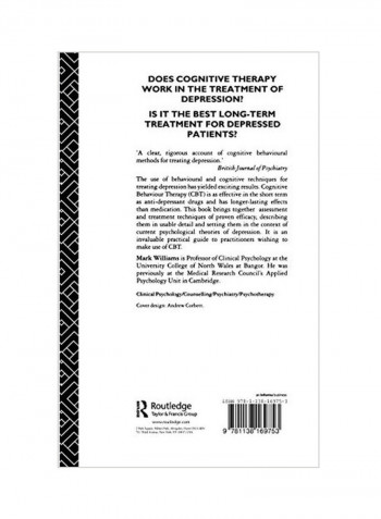 The Psychological Treatment Of Depression Hardcover