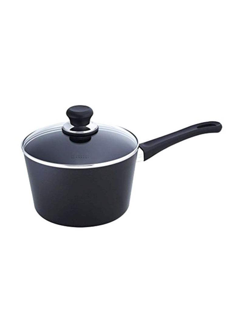 Covered Saucepan With Lid Black/Silver 3Quart