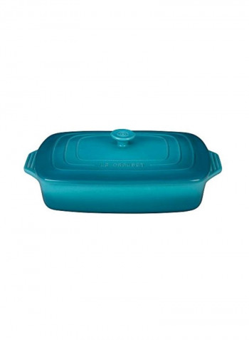 Stoneware Casserole Dish With Dish Caribbean 12.5x8.5inch
