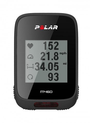 M460 GPS Bike Computer With Heart Rate Sensor - Black