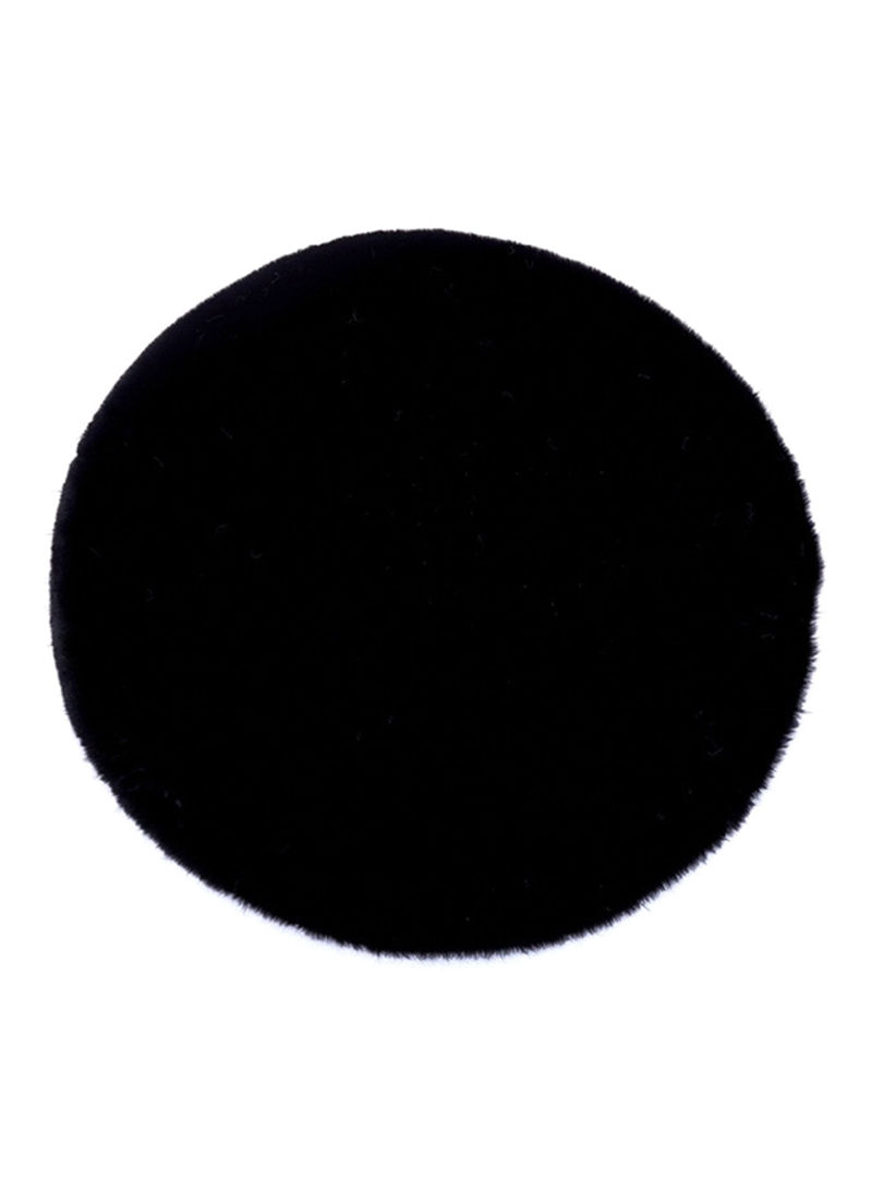 European Round Wear-Resistant Rug Black 50x60centimeter