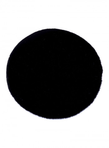 European Round Wear-Resistant Rug Black 50x60centimeter