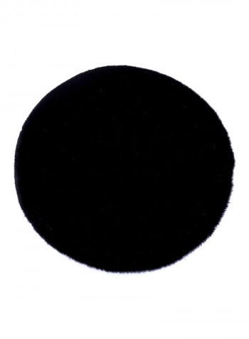 European Round Wear-Resistant Rug Black 50x60centimeter