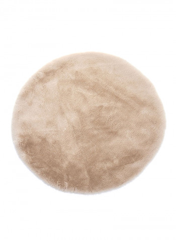 Round Wear Resistant Rug Beige 50x60centimeter