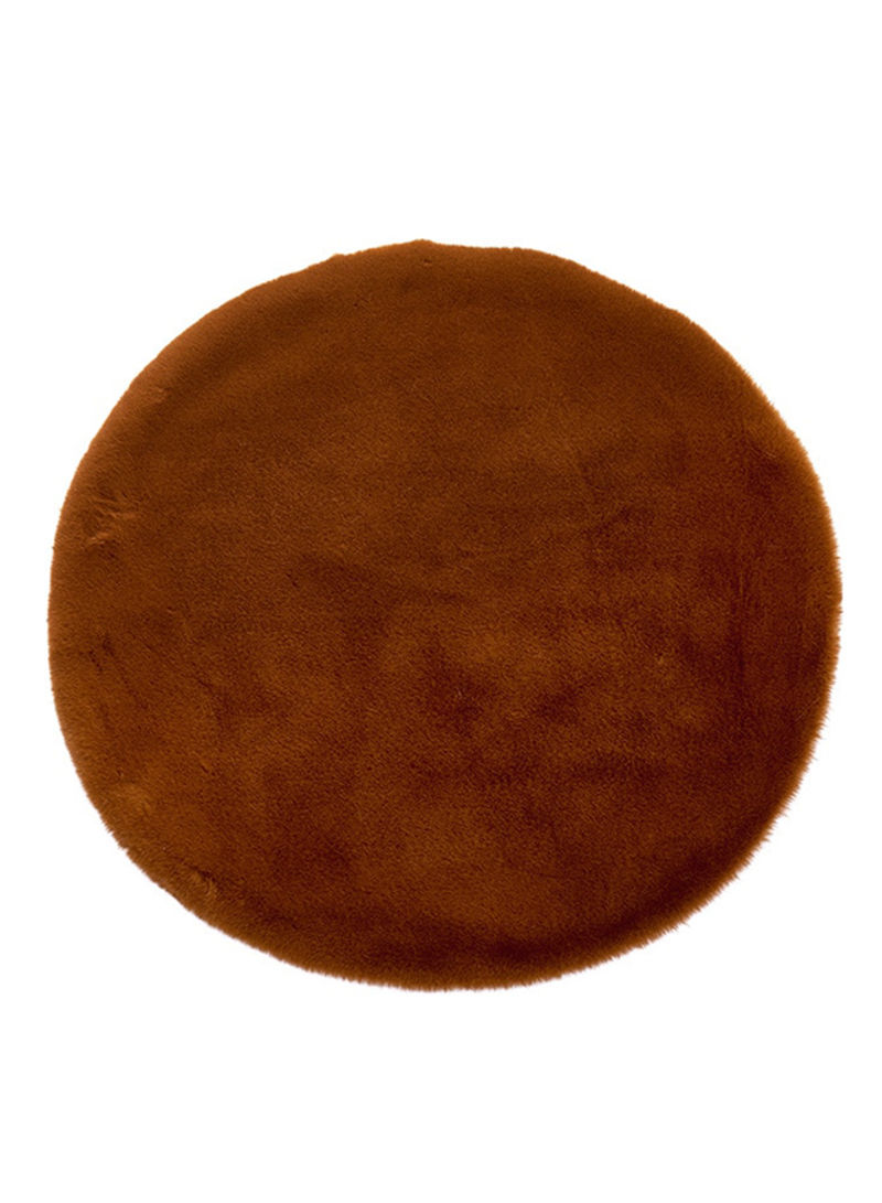 Round Wear Resistant Rug Brown 50x60centimeter
