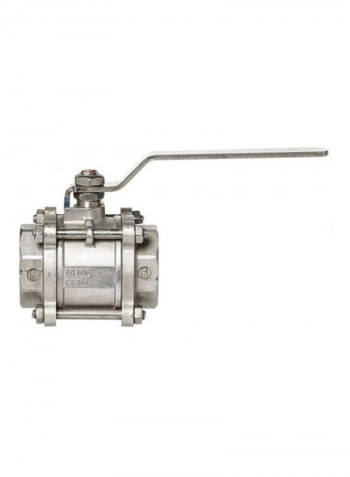 Stainless Steel Ball Valve Threaded Connection Silver/Red 2inch