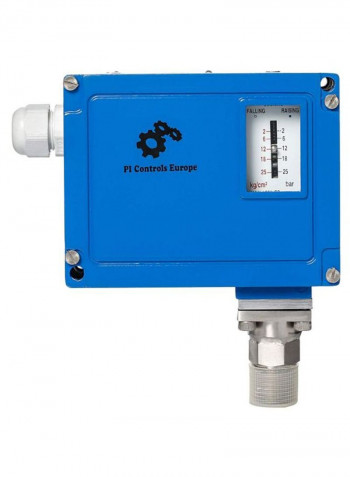 Weather-Proof Pressure Switch Gauges Blue/Silver 0.5inch