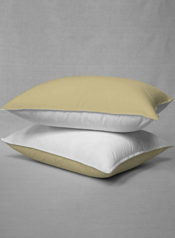 3-Piece Reversible Egyptian Cotton Duvet Cover Set Beige/White Super King