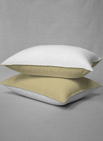 3-Piece Reversible Egyptian Cotton Duvet Cover Set Beige/White Super King