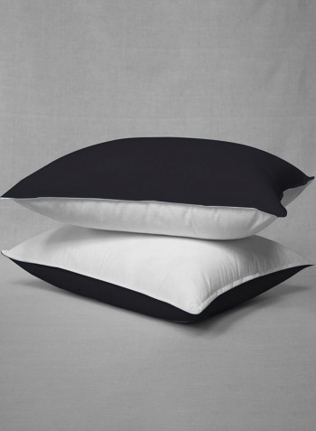 3-Piece Reversible Egyptian Cotton Duvet Cover Set Black/White Super King