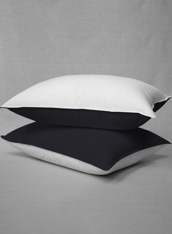 3-Piece Reversible Egyptian Cotton Duvet Cover Set Black/White Super King