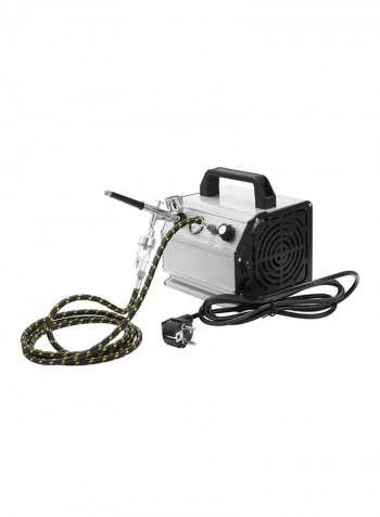 Portable Air Compressor Set For Art Painting Silver 21x17x21centimeter
