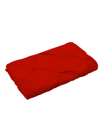 3-Piece Tufted Pattern Egyptian Cotton Duvet Cover Set Red Super King