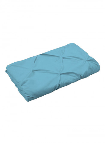 3-Piece Tufted Pattern Egyptian Cotton Duvet Cover Set Blue Super King