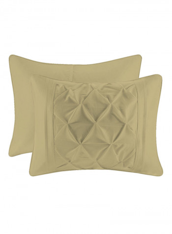 3-Piece Tufted Pattern Egyptian Cotton Duvet Cover Set Beige Super King