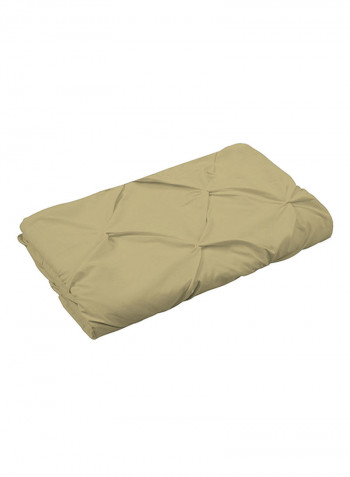 3-Piece Tufted Pattern Egyptian Cotton Duvet Cover Set Beige Super King