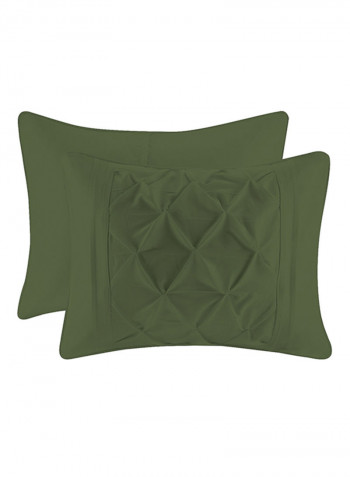 3-Piece Tufted Pattern Egyptian Cotton Duvet Cover Set Olive Green Super King